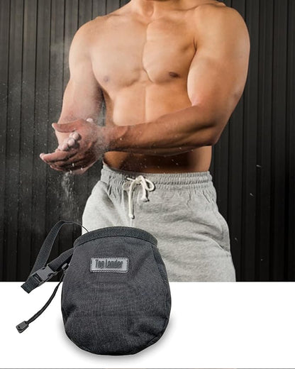 Top Lander Rock Climbing Chalk Bag with Belt and Zipper Pocket for Fitness Gym Weight Lifting Hunting Bouldering Magnesium Sack